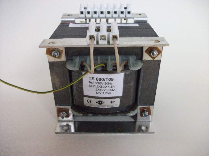 Transformator TS  600/T09 230V/2x52V 4.8A, 2x60V 0.83A, 12V 1.25