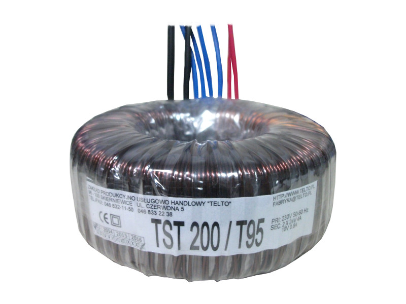 Transformator toroidalny sieciowy TST  200/T095 230/2x24V 4A, 10