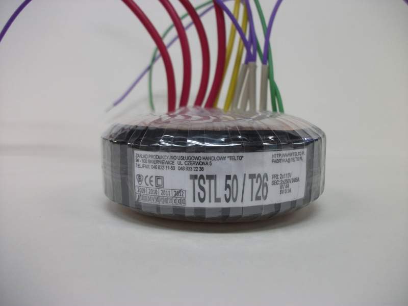Transformator TSTL  50/T26 (2x115/2x250 0.05A, 6V 4A, 10V 0.1A,