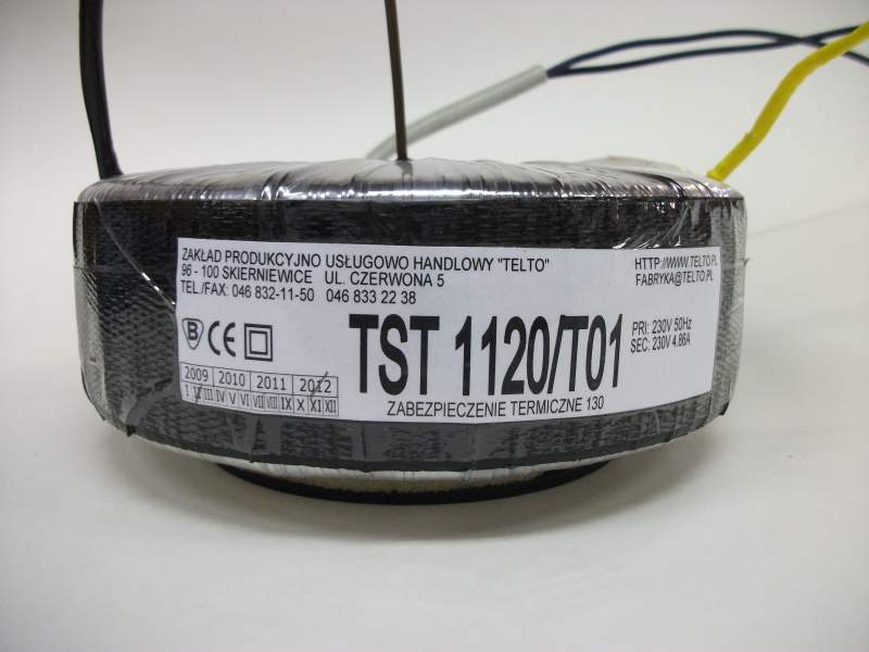 Transformator toroidalny sieciowy TST 1120/T01 230/230V 4.87A