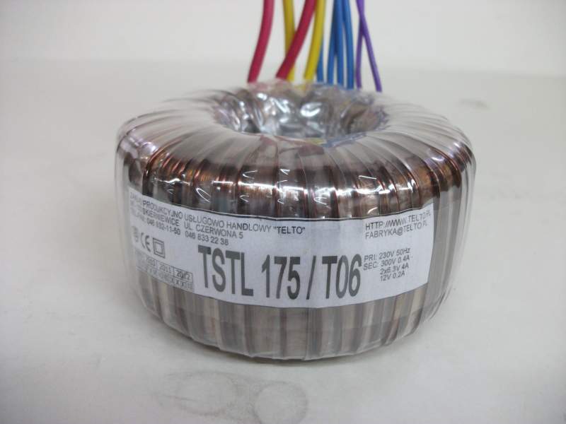 Transformator TSTL 175/T06 230/300V 0.4A, 6.3V 4A, 6.3V 4A, 12V