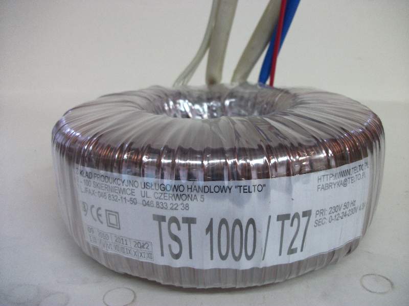 Transformator toroidalny sieciowy TST 1000/T27 230/0-12-24-230V