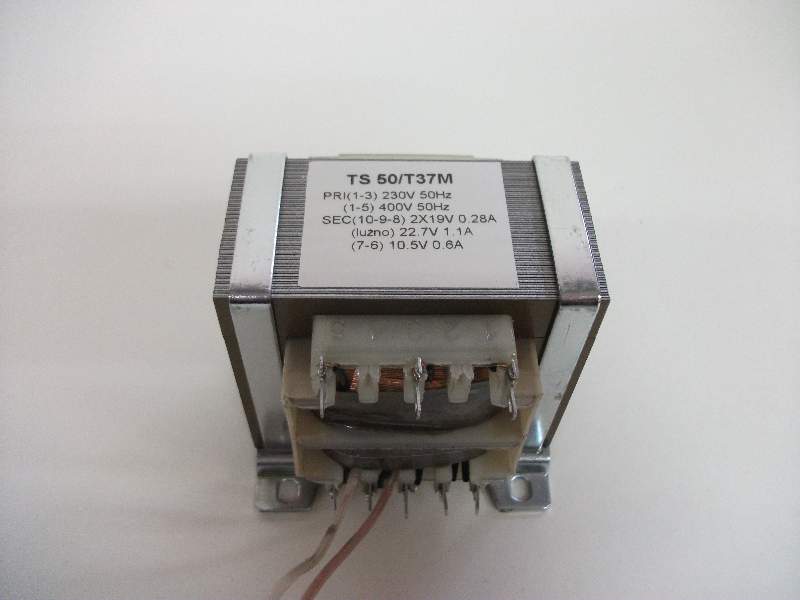 Transformator TS   50/T37M 230-400/2x19V 0.28A, 22.7V 1.1A, 10.5