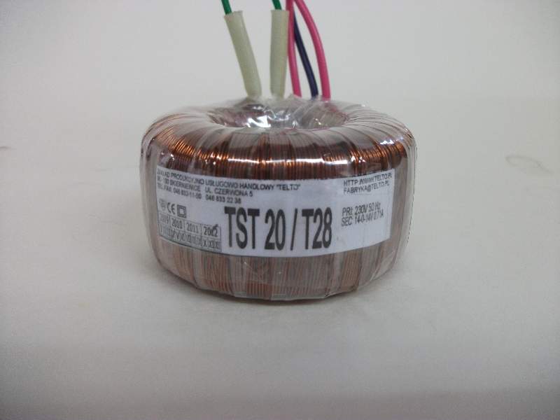 Transformator toroidalny sieciowy TST   20/T28 (230/14-0-14V 0.4