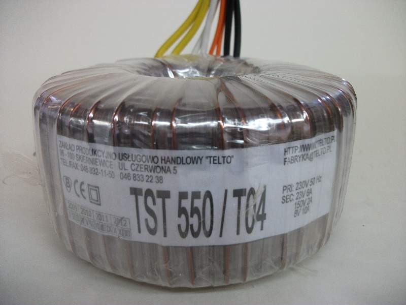 Transformator toroidalny sieciowy TST  550/T004 230/23V 6A, 150V