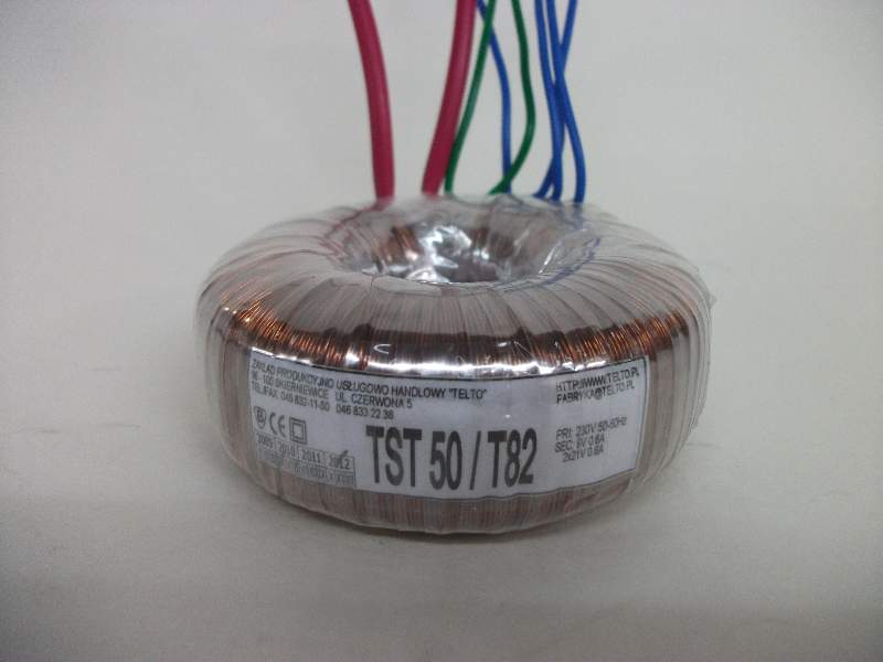 Transformator toroidalny sieciowy TST   50/T082 230/9V 0.6A, 21V