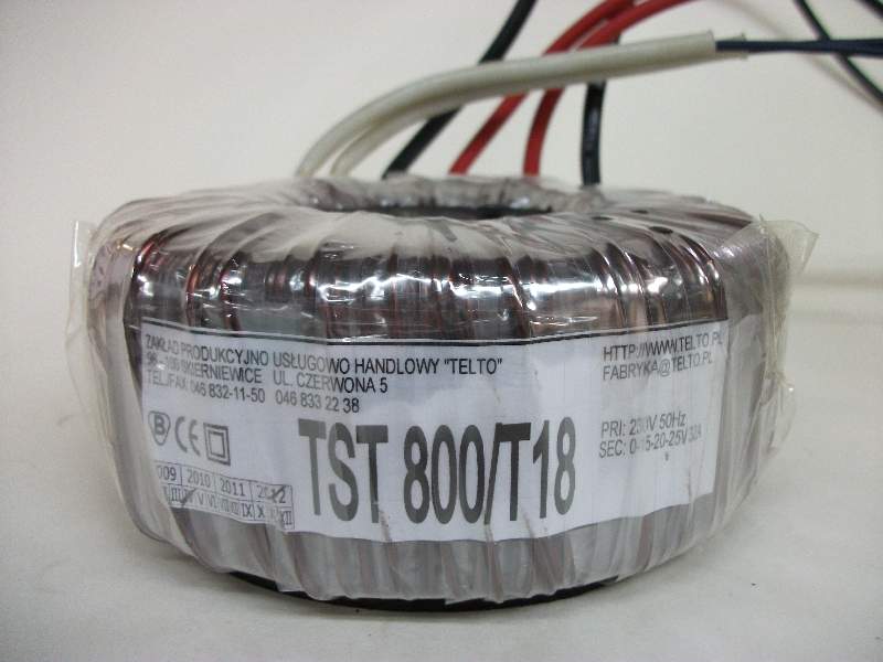 Transformator toroidalny sieciowy TST  800/T018 230/15-20-25V 3