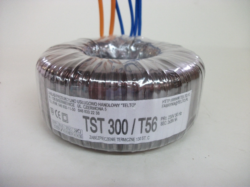 Transformator toroidalny sieciowy TST  300/T056 230/2x29V 5A