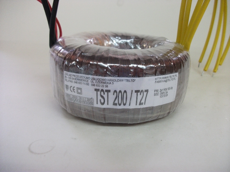 Transformator toroidalny sieciowy TST  200/T027 2x110/350V 0.5A
