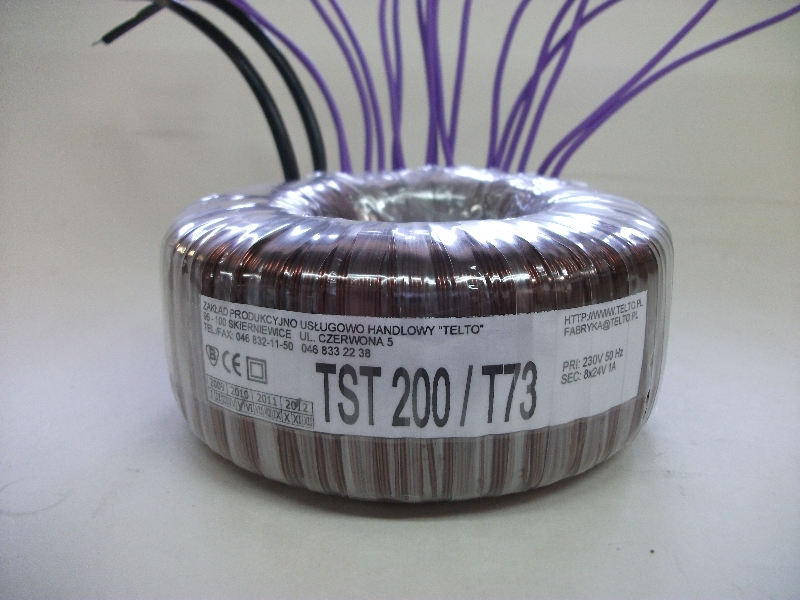 Transformator toroidalny sieciowy TST  200/T073 230/8x24V 1A