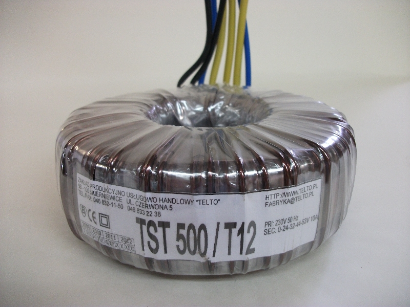 Transformator toroidalny sieciowy TST  500/T012 230/24-32-44-53V