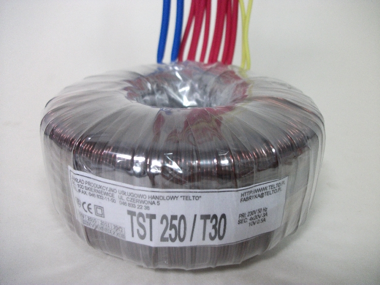 Transformator toroidalny sieciowy TST  250/T030 230/4x20V 3A,10V