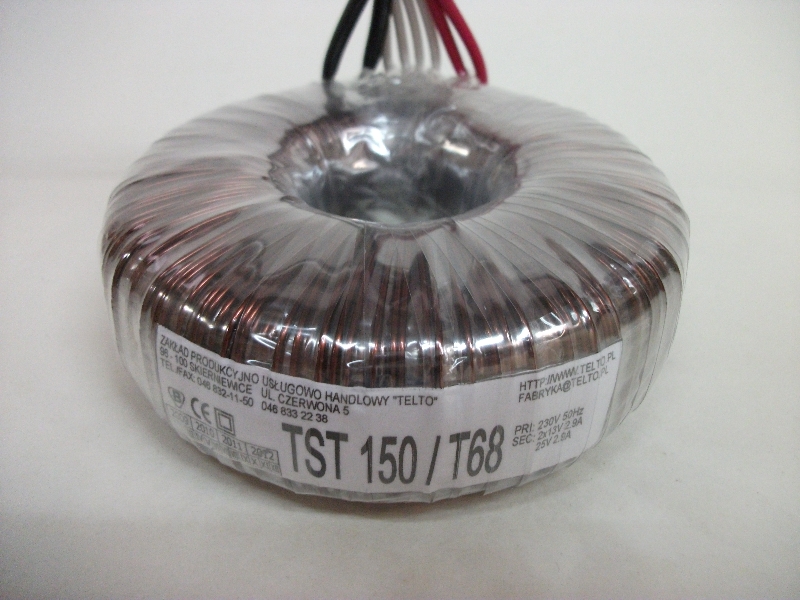Transformator toroidalny sieciowy TST  150/T068 230/2x13V 2.9A,