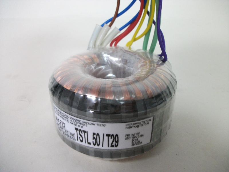 Transformator TSTL  50/T29 2x115/196V 0.05, 9V 0.2A, 6V 4A, 36V