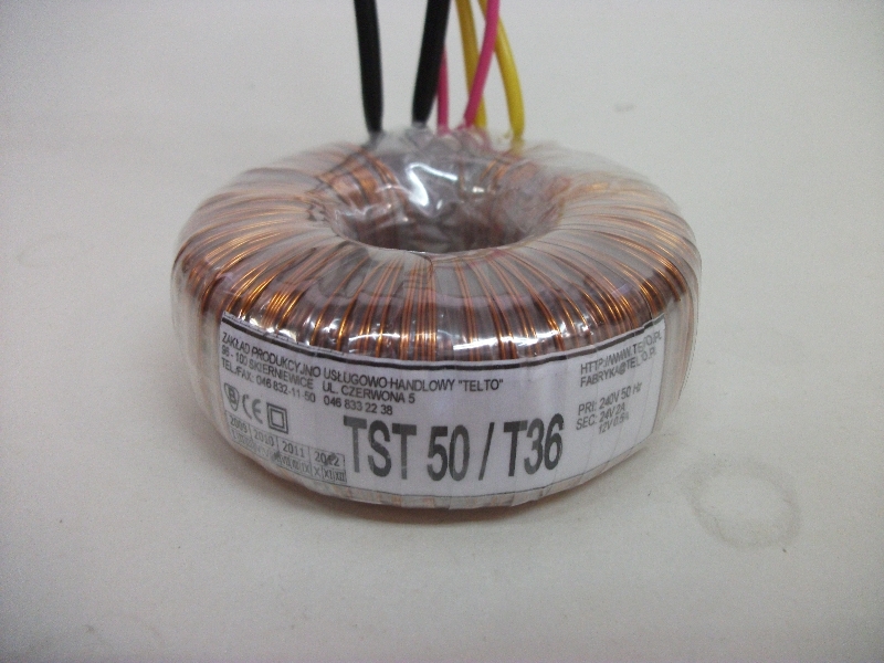 Transformator toroidalny sieciowy TST   50/T036 230/24V 2A, 12V