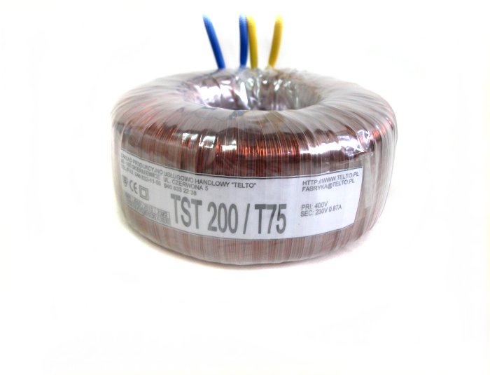 Transformator toroidalny sieciowy TST  200/T075 400/230V 0.87A
