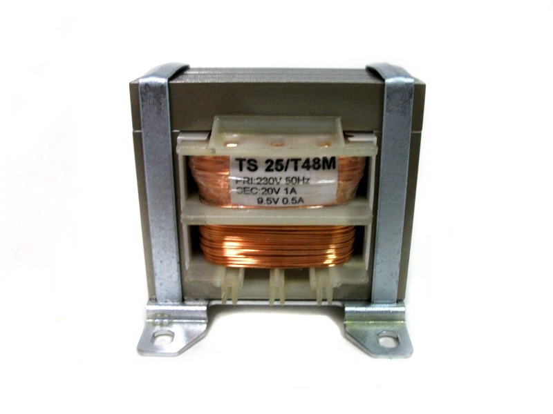 Transformator TS   25/T48M 230/20V 1A, 9.5V 0.5A