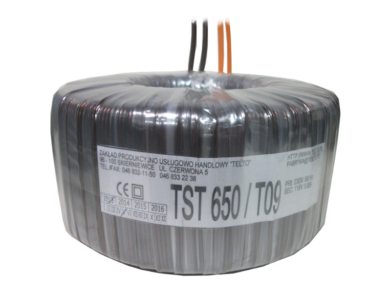 Transformator toroidalny sieciowy TST  650/T009 230/115V 5.65A