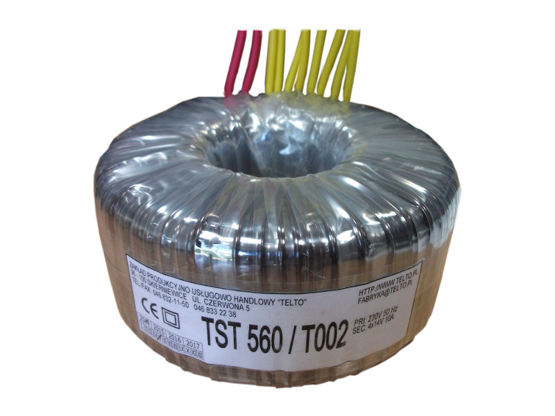 Transformator toroidalny sieciowy TST  560/T002 230/4x14V 10A