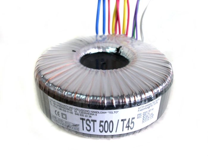 Transformator toroidalny sieciowy TST  500/T045 230/20V 1A 2x19V
