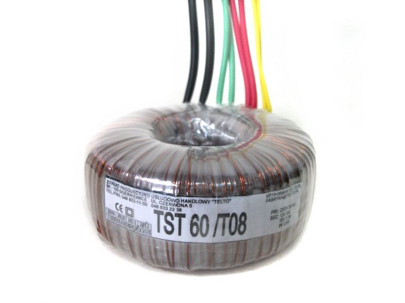 Transformator toroidalny sieciowy TST   60/T008 230/13V 3A 10V 1