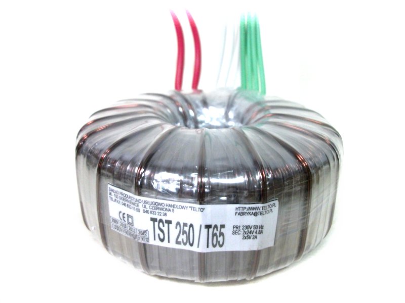 Transformator toroidalny sieciowy TST  250/T065 230/2x24V 4.8A 2