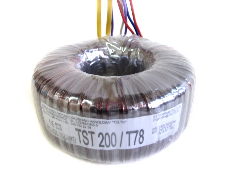 Transformator toroidalny sieciowy TST  200/T078 230/2x27V 2.8A 2