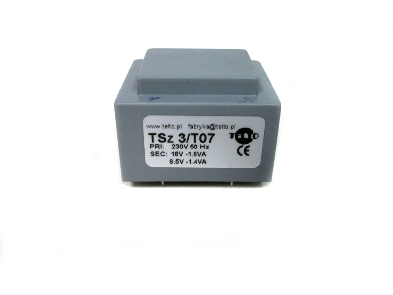Transformator TSz   3/T07 230/16V 0.11A, 8.5V 0.16A