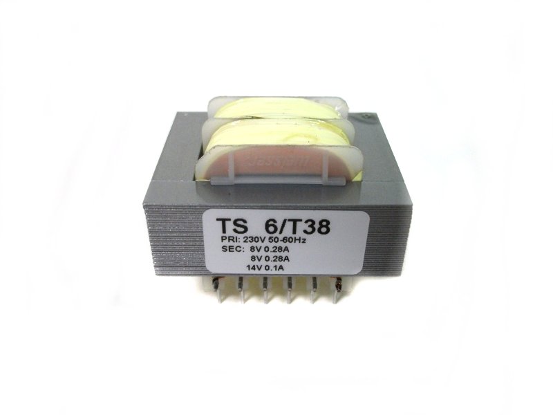 Transformator TS    6/T38 230/8V 0.28A, 8V 0.28A, 14V 0.1A