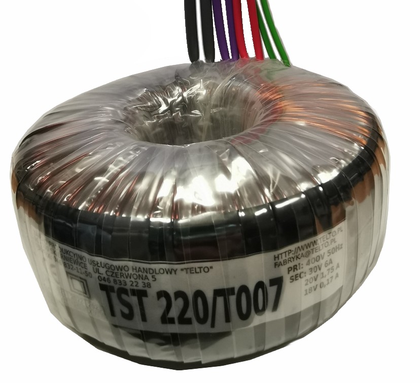 Transformator toroidalny sieciowy TST  220/T007 400/30V 6A 20V 1